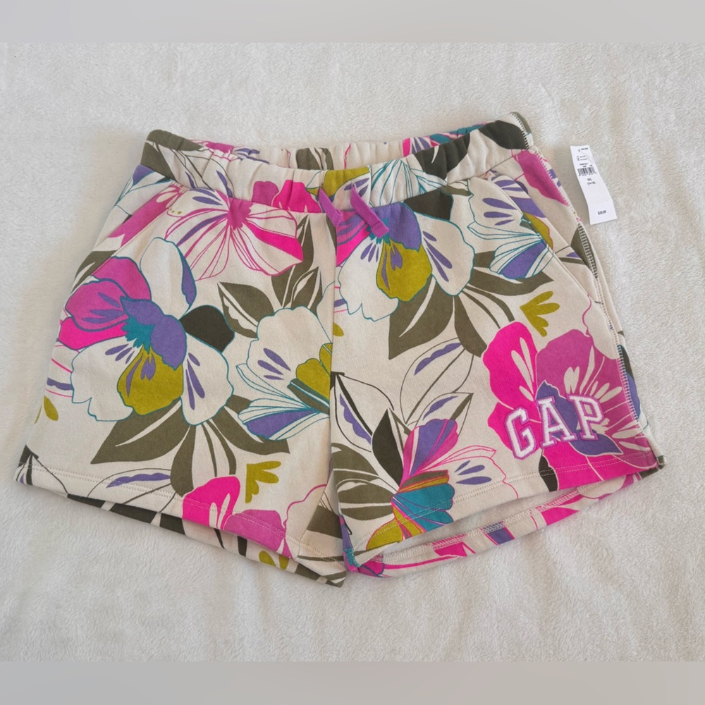 Gap Kids Size XXL 14-16 Shorts w/ pockets NEW w/ tags! Cream w/ Tropical Floral